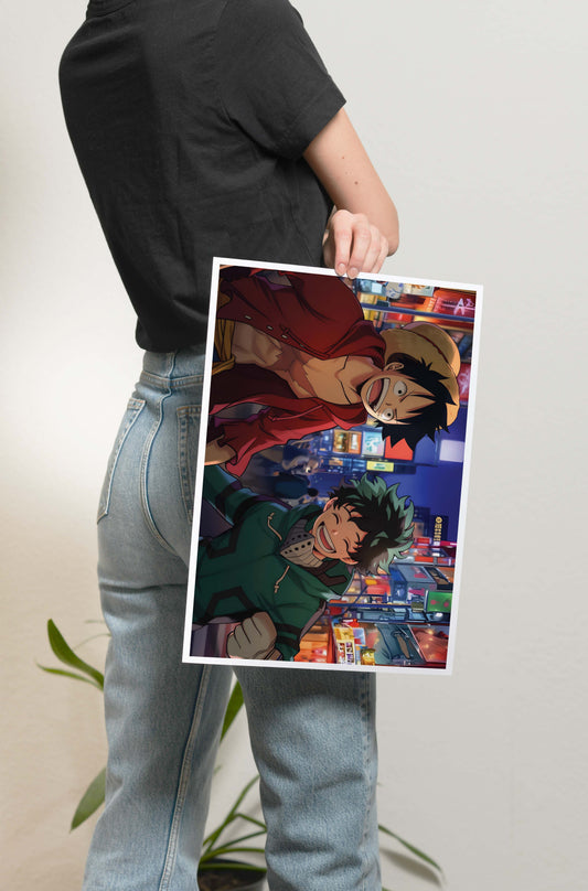 MHA - Luffy and Deku Poster