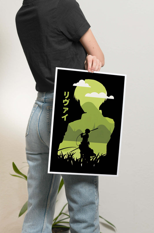 AOT - Levi Silhouette Poster