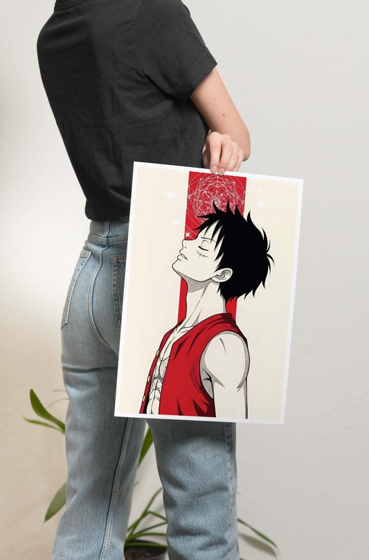 One Piece - Luffy Red Poster