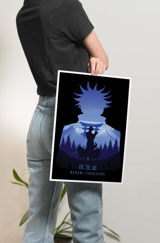 JJK - Megumi Silhouette Art Poster