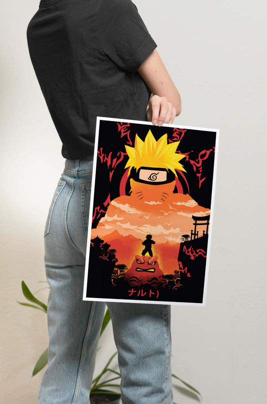 Naruto- Kid Naruto silhouette Poster