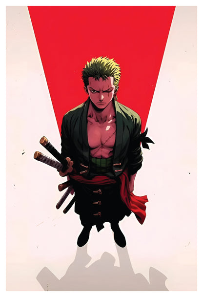 One Piece - Zoro Red Poster