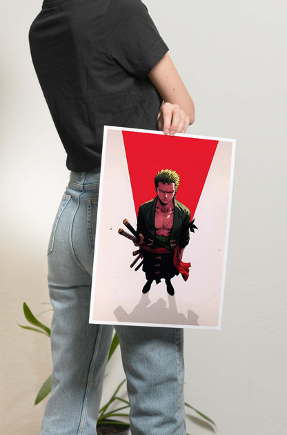 One Piece - Zoro Red Poster