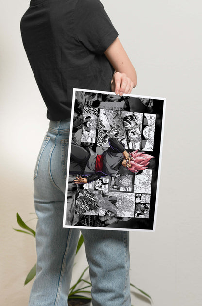 DBZ - Black Goku Rose Poster