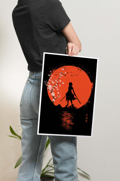 AOT - Mikasa Cherry Blossom Poster