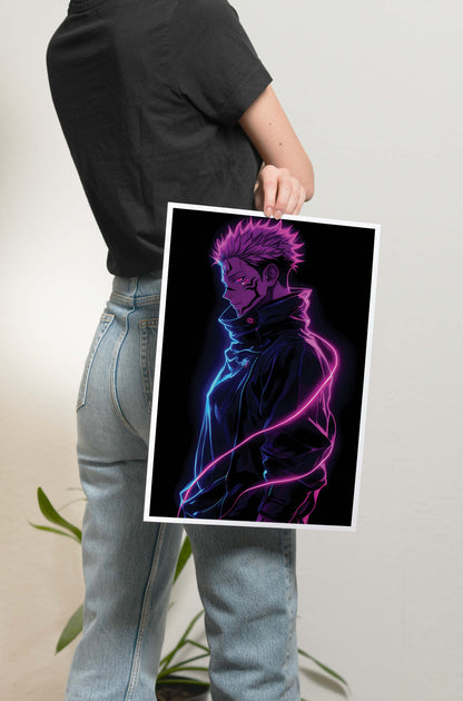 JJK - Sukuna Neon Poster