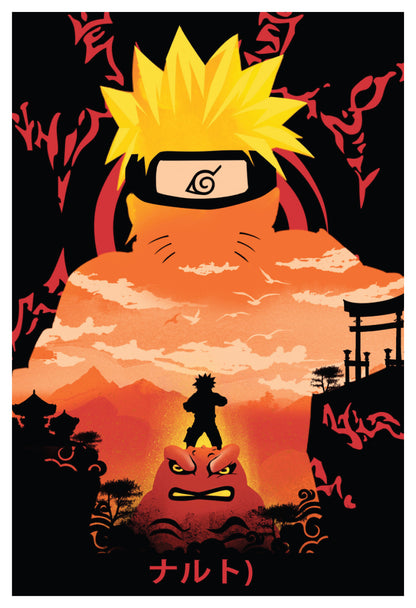 Naruto- Kid Naruto silhouette Poster