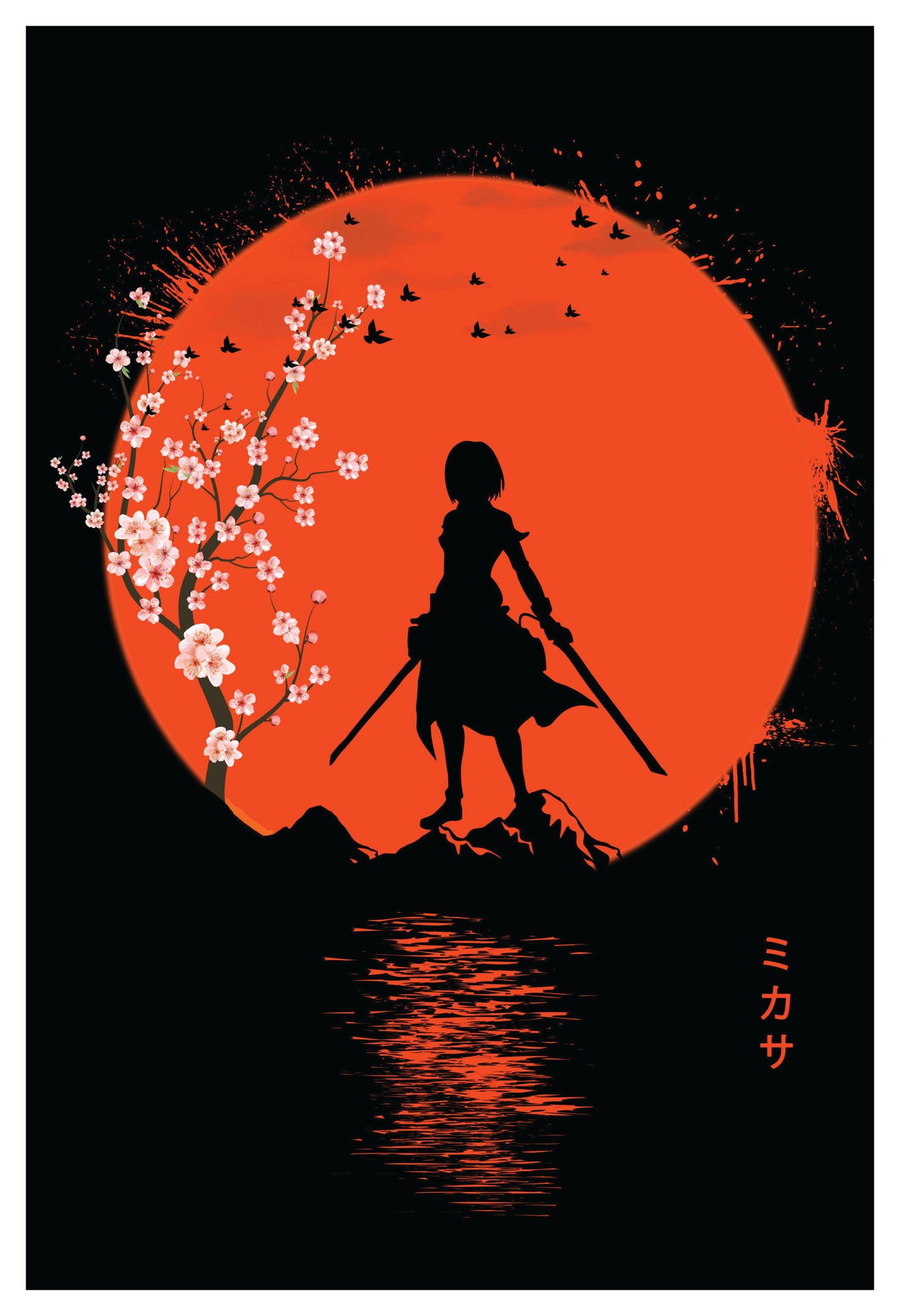 AOT - Mikasa Cherry Blossom Poster