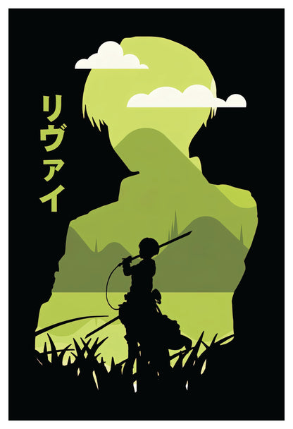 AOT - Levi Silhouette Poster