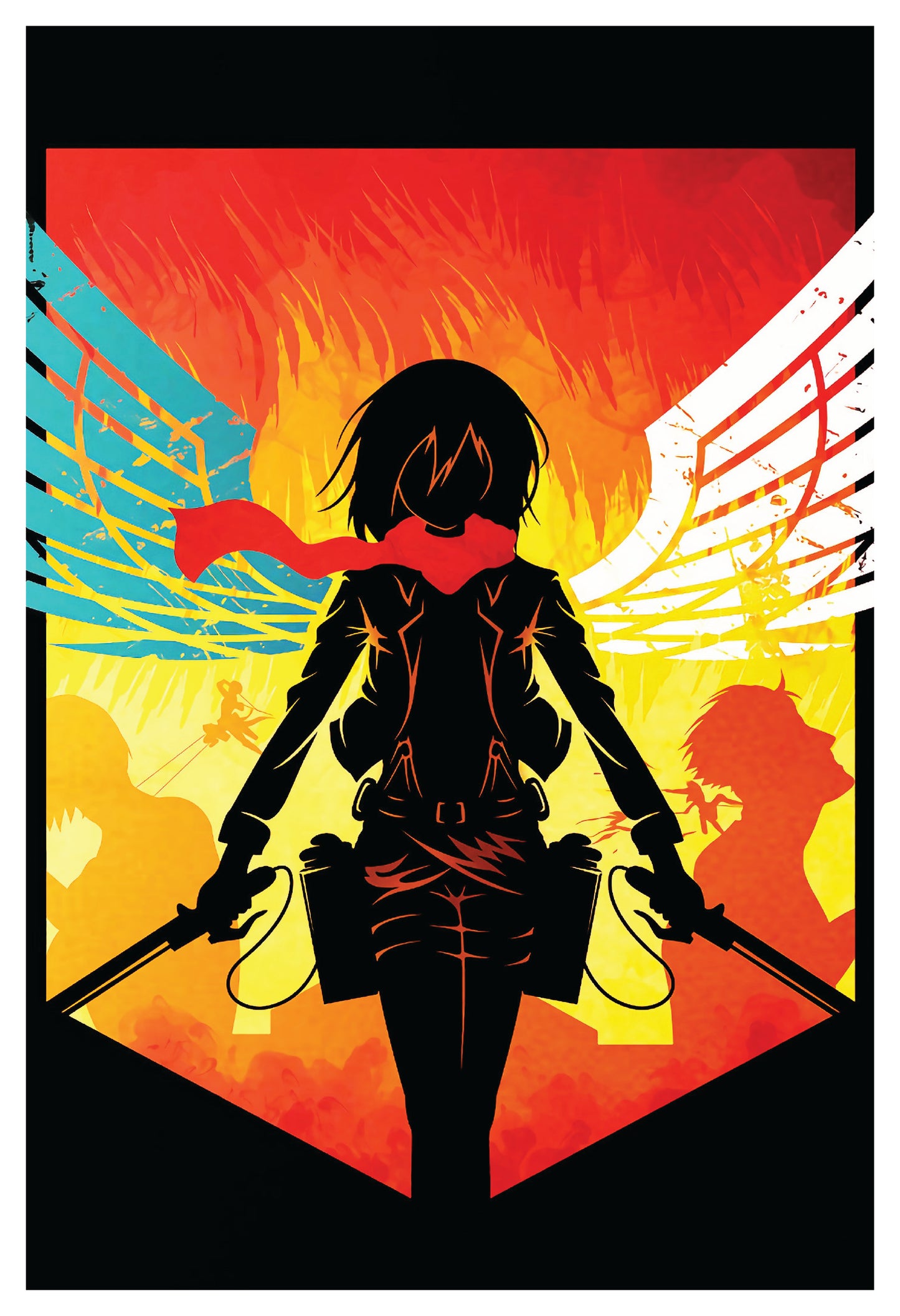 AOT - Mikasa Silhouette Poster