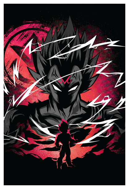 DBZ - Majin Vegeta Silhouette Poster