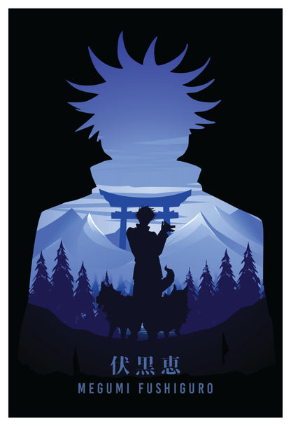 JJK - Megumi Silhouette Art Poster