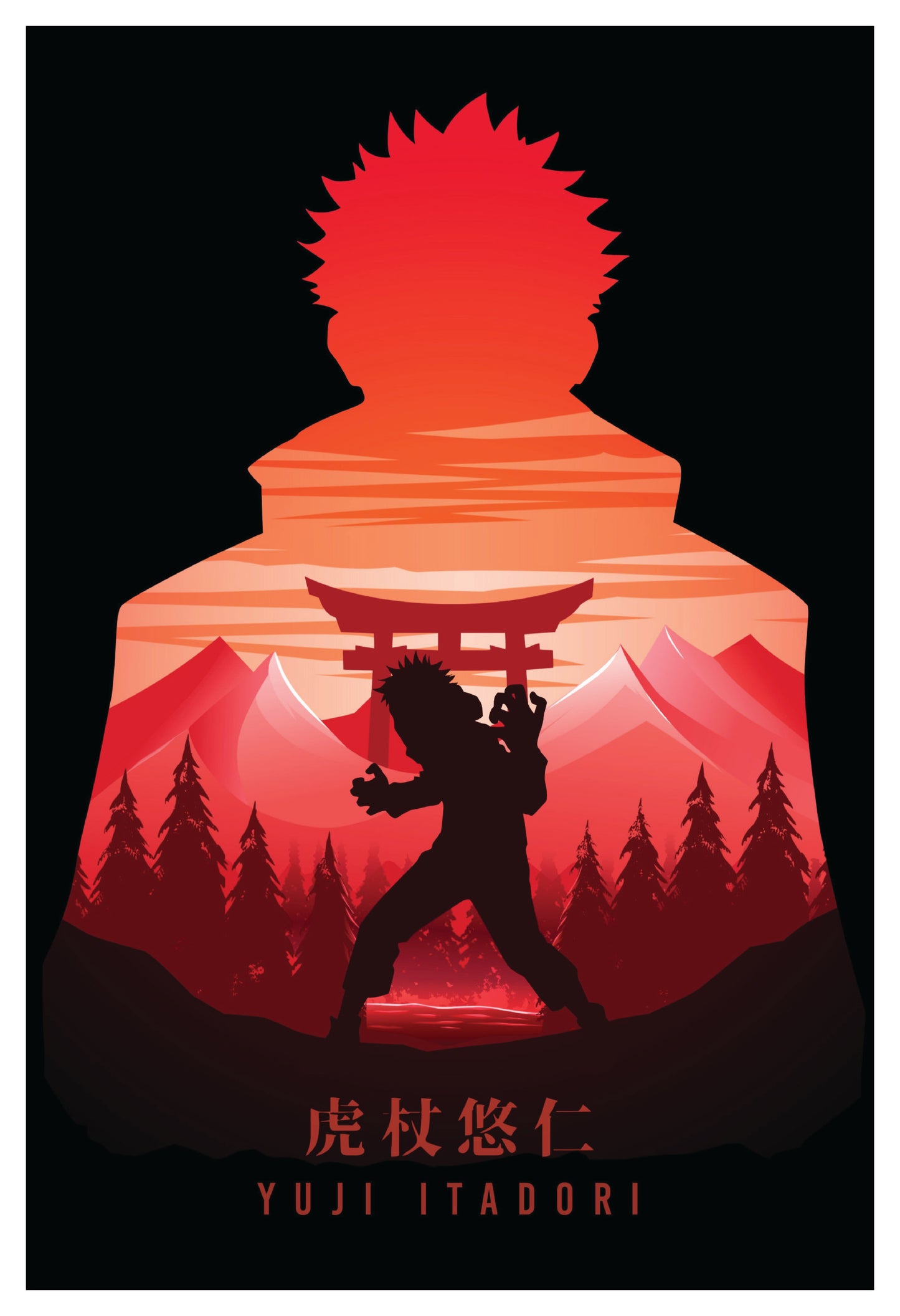 JJK - Itadori Yuji Silhouette Art Poster