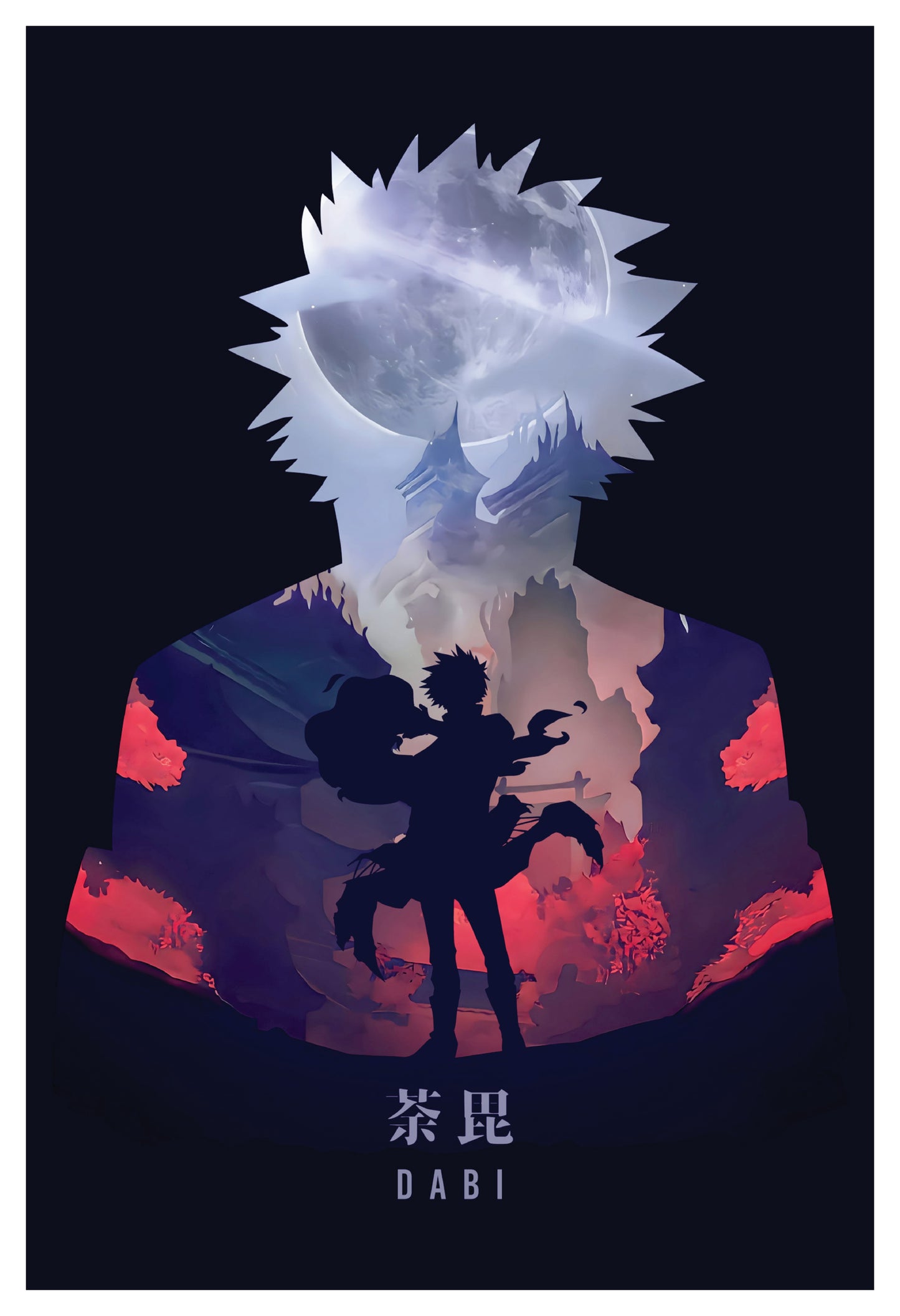 MHA - Dabi Silhouette Poster